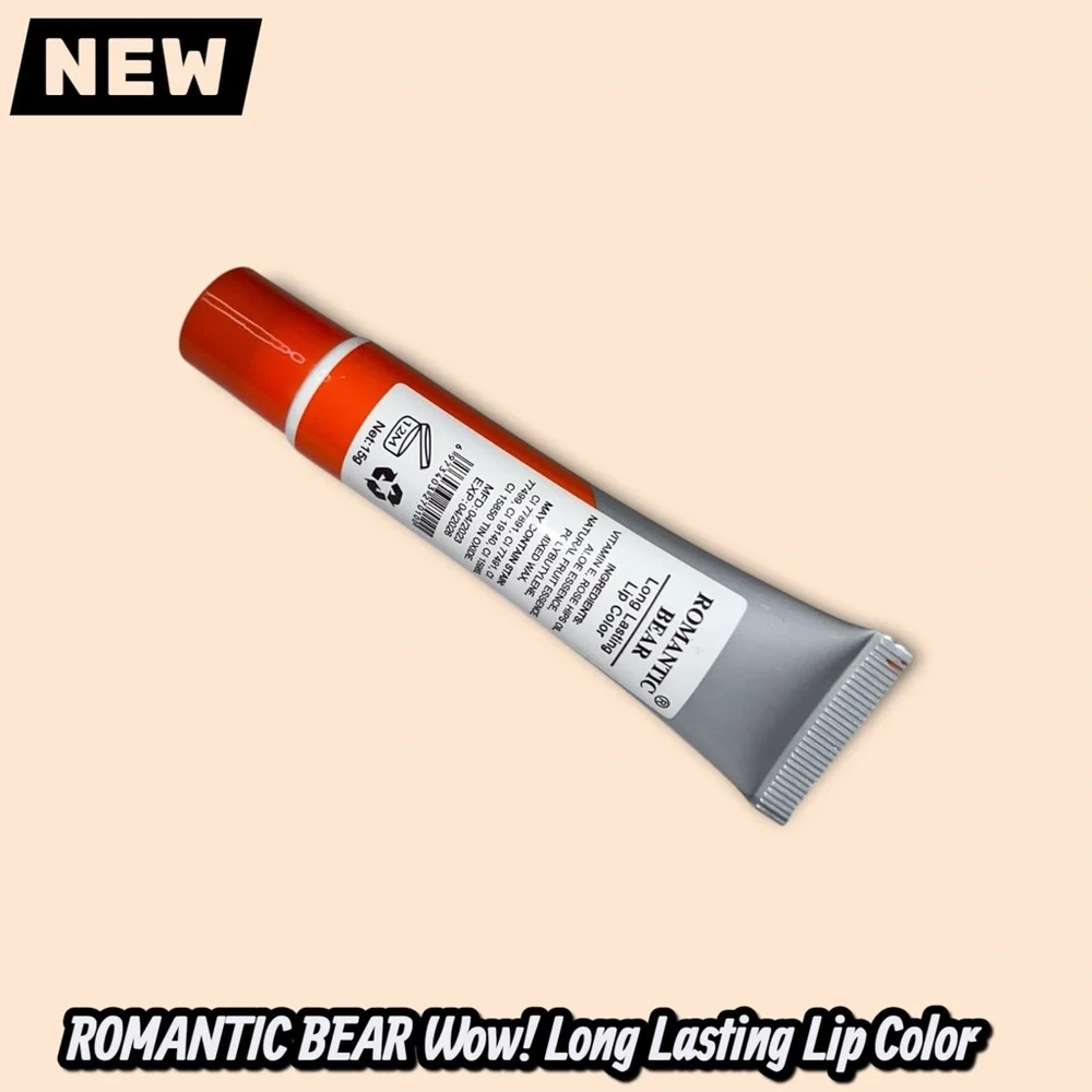 💝ROMANTIC BEAR Wow! Long Lasting Lip Color – Orange | New | Peel-Off Tint